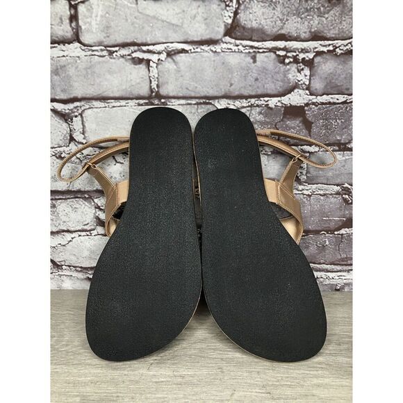 Feel Grounds Seaside Luxe Rose Pink Leather Strap Cork Flat Sandals Women Sz 42 - Picture 12 of 16